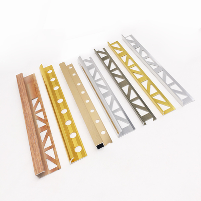 Ready In Stock Brushed Aluminium Tile Trim , Anodized Metal Tile Trim 12mm