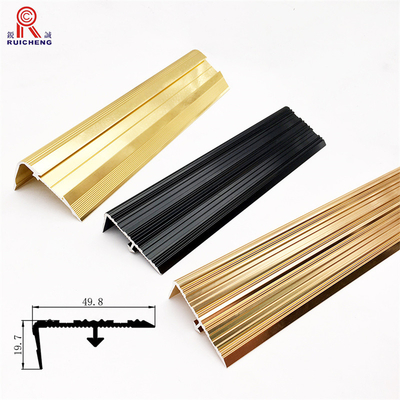 Stair Edge Protection Aluminium Stair Nosing Edge Trim With Insert Rubber