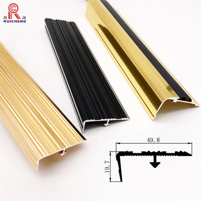 Stair Edge Protection Aluminium Stair Nosing Edge Trim With Insert Rubber