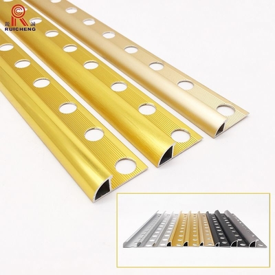 Brushed Aluminium Tile Trim , Anodized Metal Tile Trim 8mm Anticorrosion