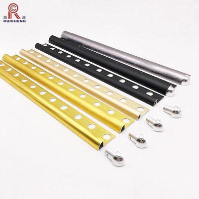 Brushed Aluminium Tile Trim , Anodized Metal Tile Trim 8mm Anticorrosion