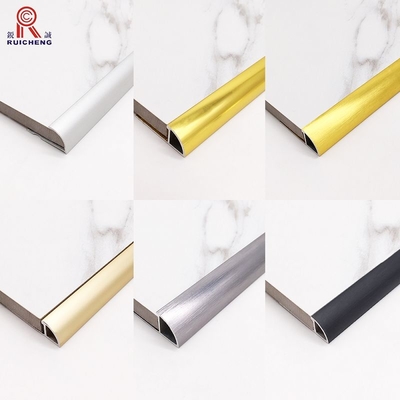 8mm  Aluminum Tile Trim Bright Silver Color Metal Profile Edges For Tile
