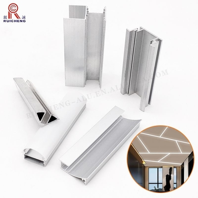 0.3mm Aluminium Extrusions For Led Lighting , T8 Recessed Aluminium Led Channel