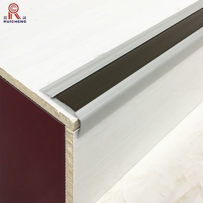 Stair Edge Protection Aluminium Stair Nosing Edge Trim With Insert Rubber