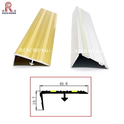 Gold Grooved Aluminum Step Edge Trim Stair Tread Anti Slip Inserts Anodized